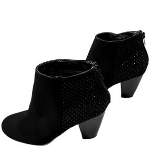 Andiamo Black Studded Suede Ankle Boots, Size 5.5
